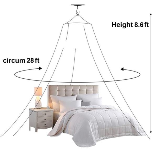 Bed Canopy Lace Mosquito Net for Girls Beds, Unique Princess Play Tent Mesh - Picture 4 of 8